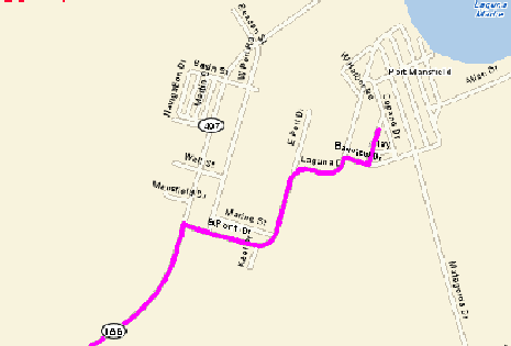 Detail map of the Port Mansfield boat basin